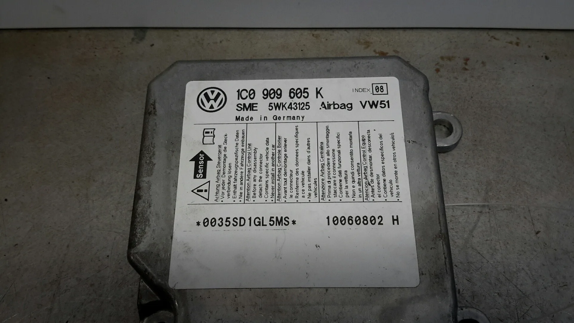 Centralita Airbag para Skoda Fabia (6Y2/6Y3)