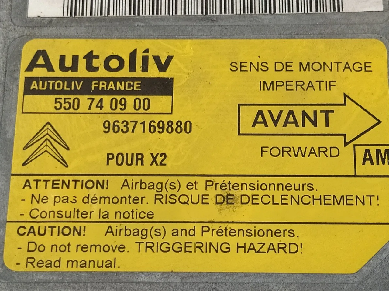 Centralita Airbag para Citroën Xantia Berlina