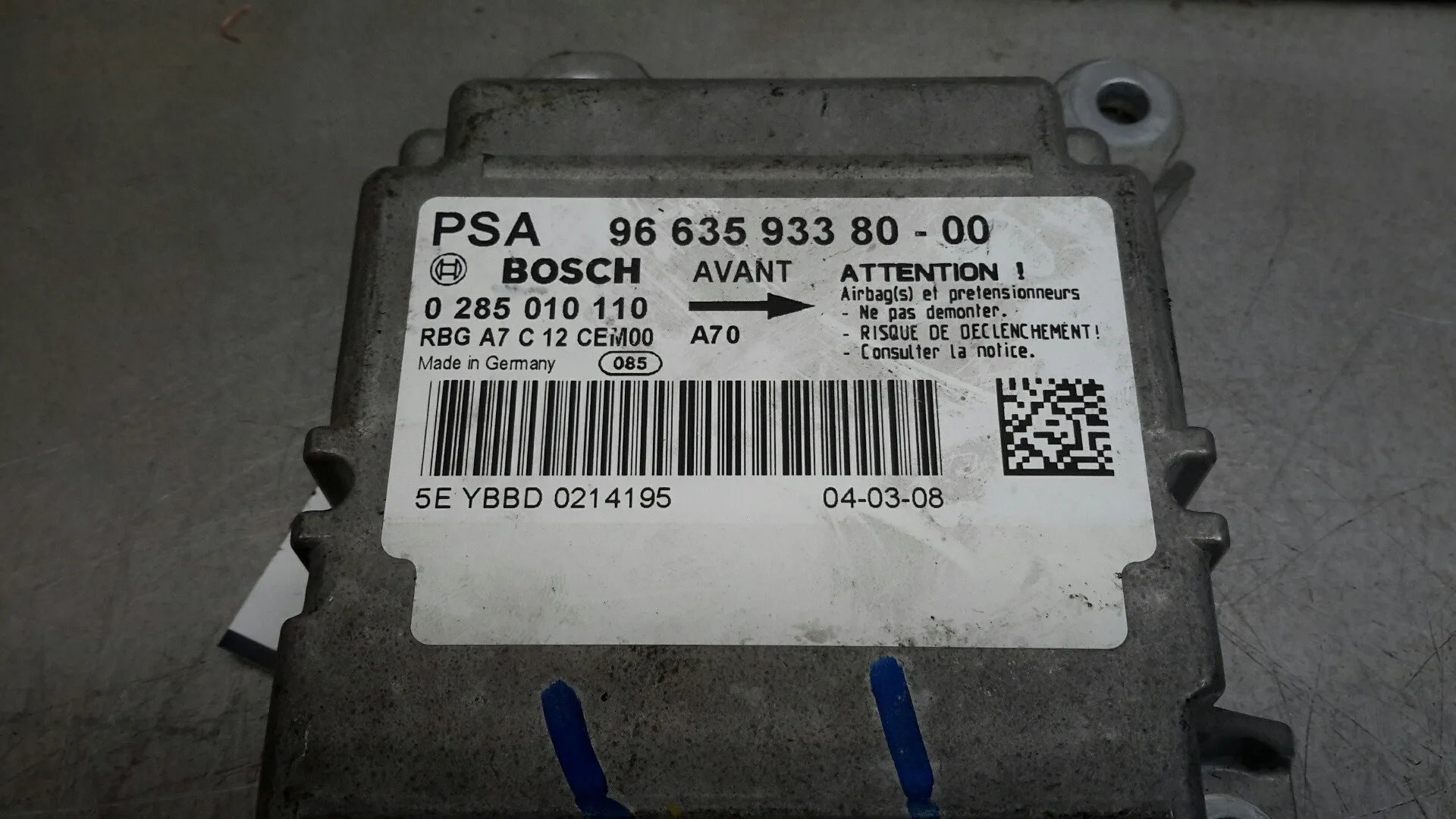 Centralita Airbag para Peugeot 207