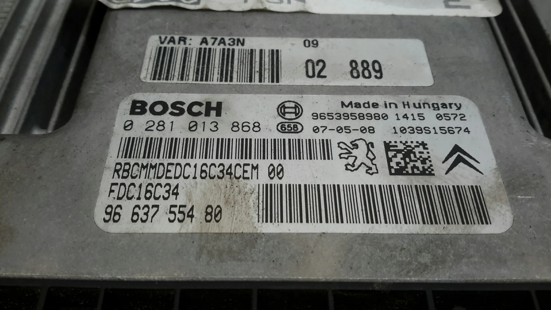 Centralita Motor Uce para Peugeot 207