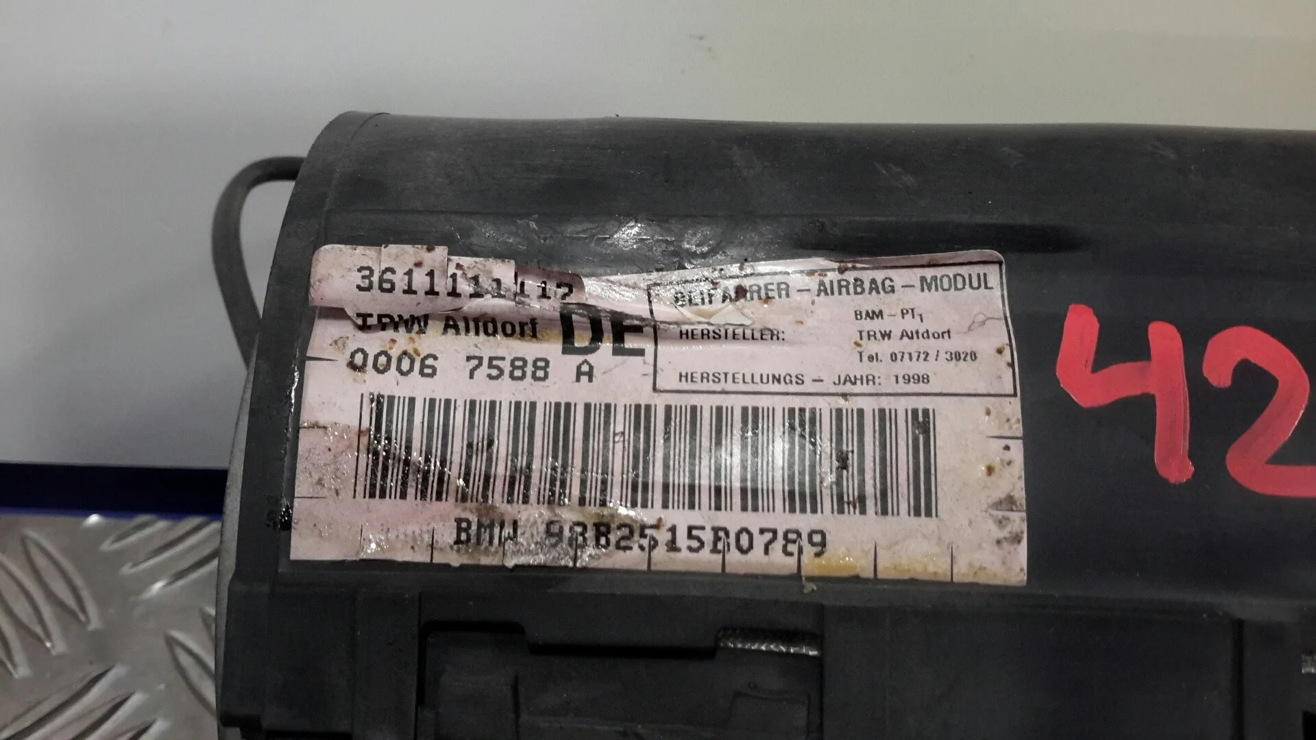 Airbag Delantero Derecho para Bmw Z3 Roadster (E36)
