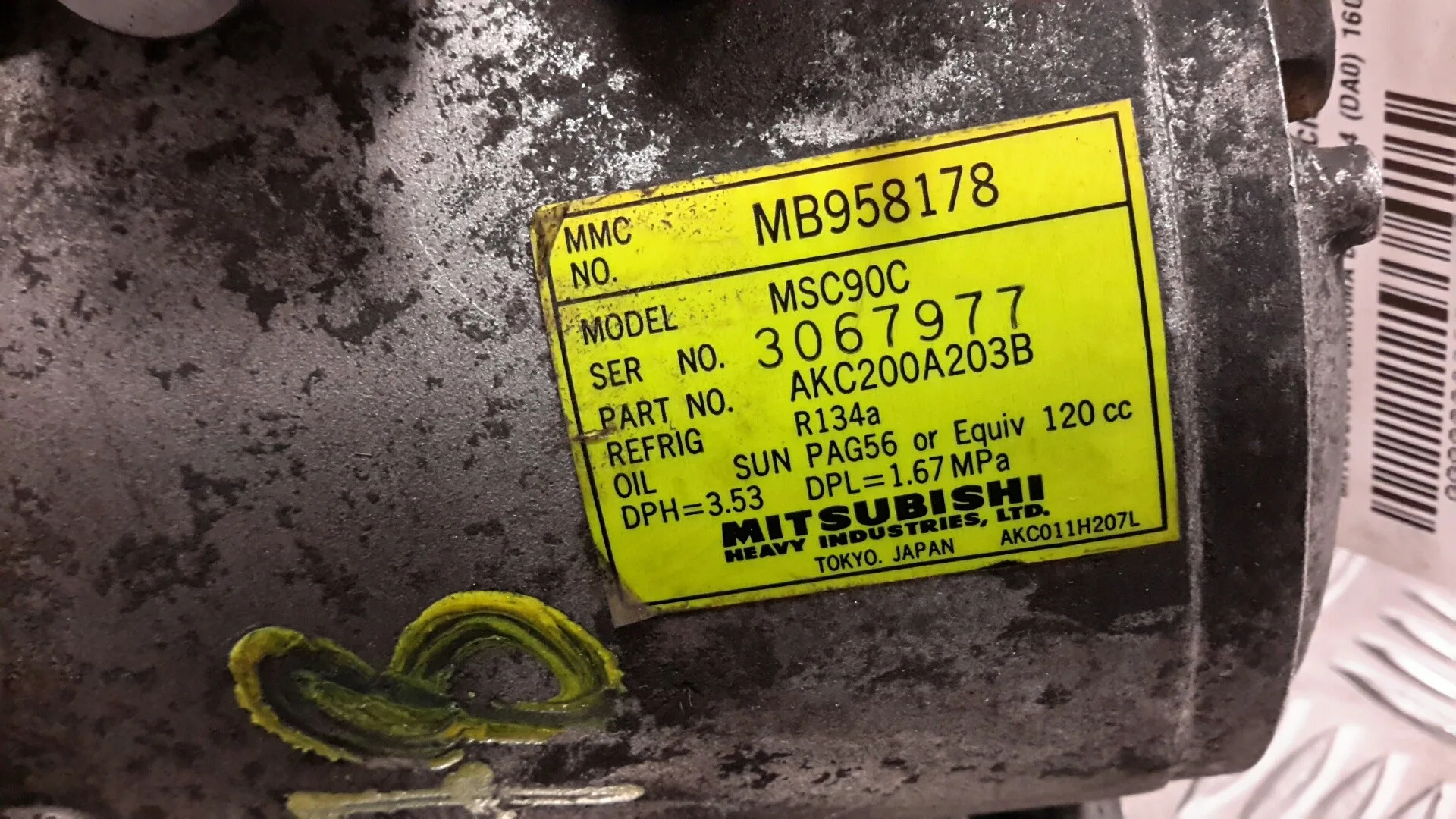 Compresor Aire Acondicionado para Mitsubishi Carisma Berlina 4 (Da0)