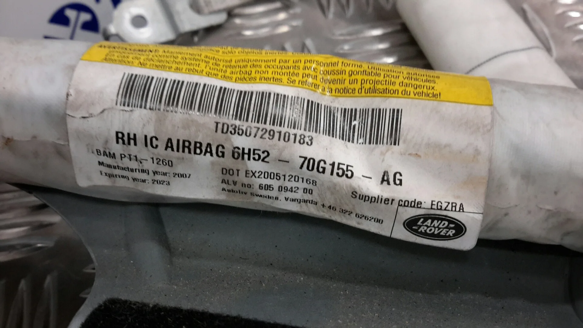 Airbag Cortina Delantero Derecho para Land Rover Freelander (Lr2)