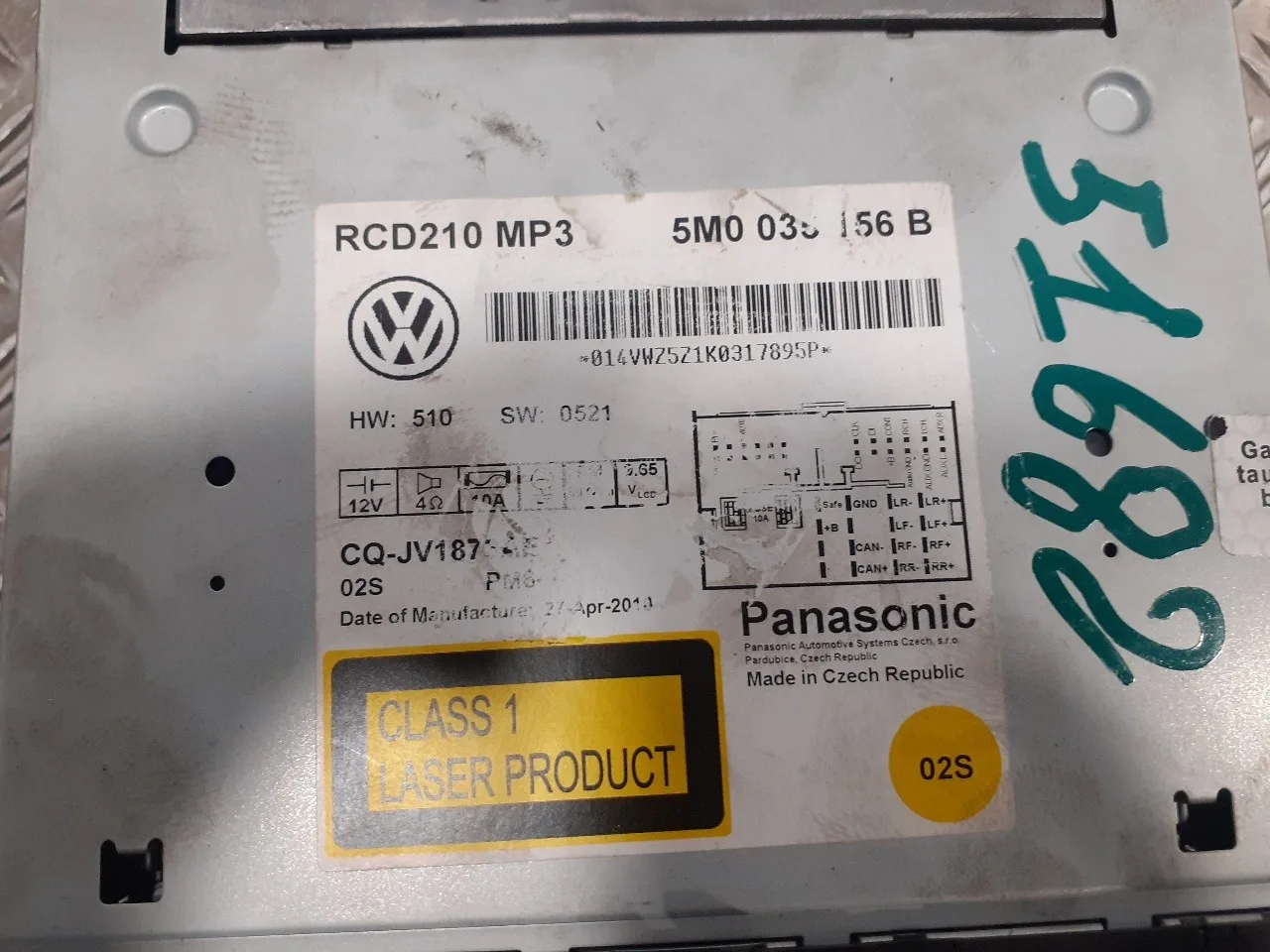 Sistema Audio / Radio Cd para Volkswagen Polo (6R1)