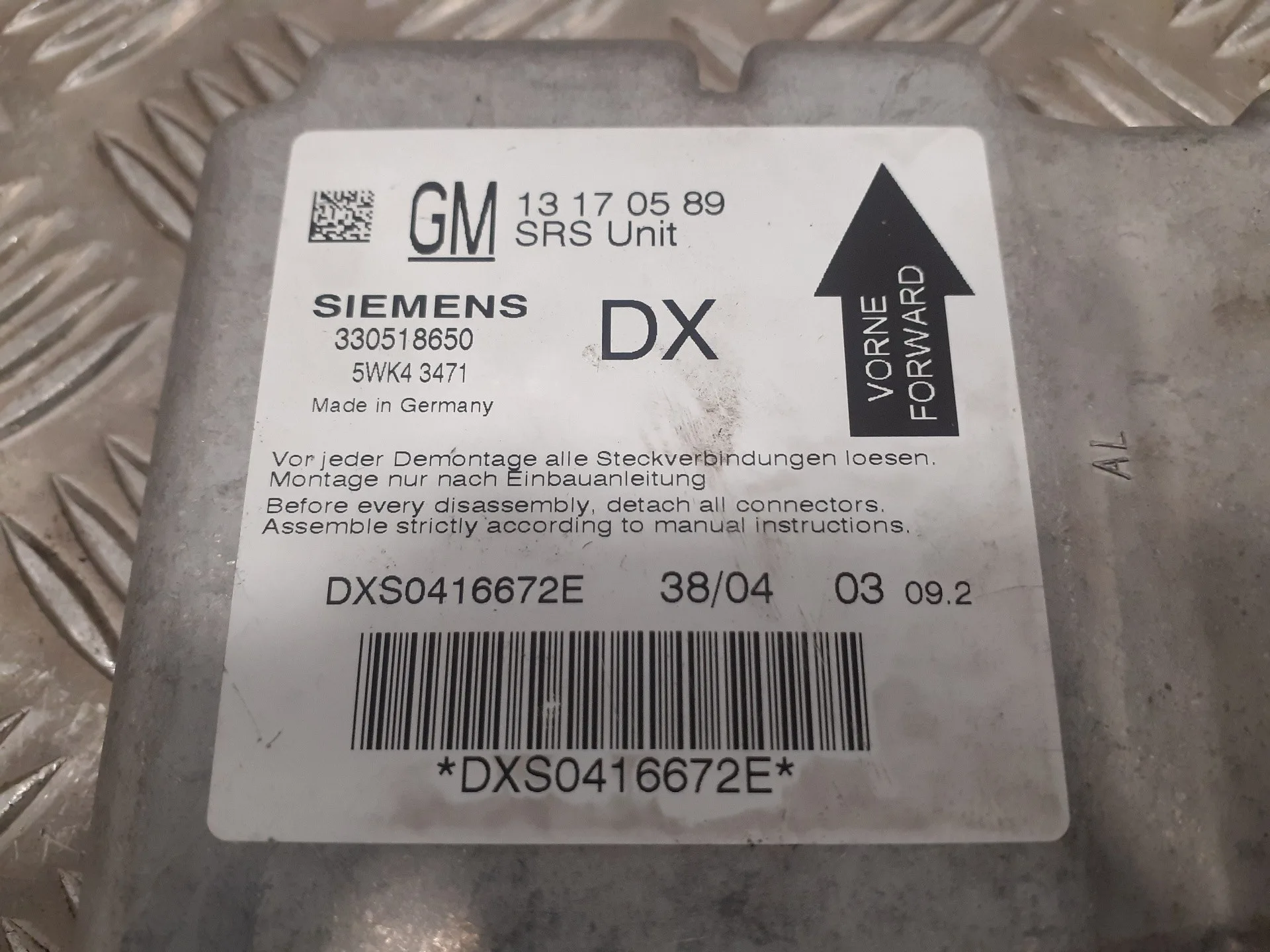 Centralita Airbag para Opel Vectra C Berlina