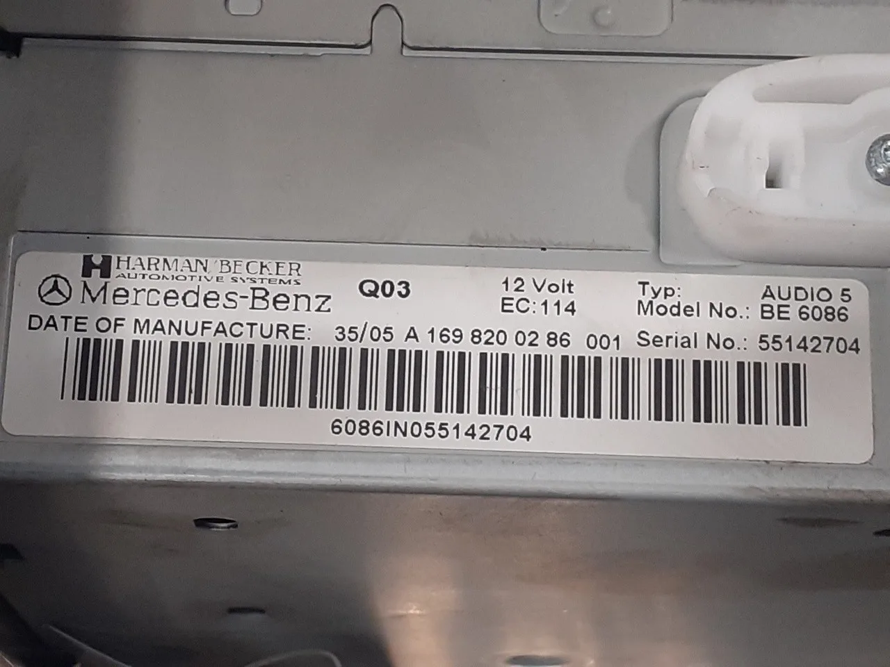 Sistema Audio / Radio Cd para Mercedes-Benz Clase B (W245)