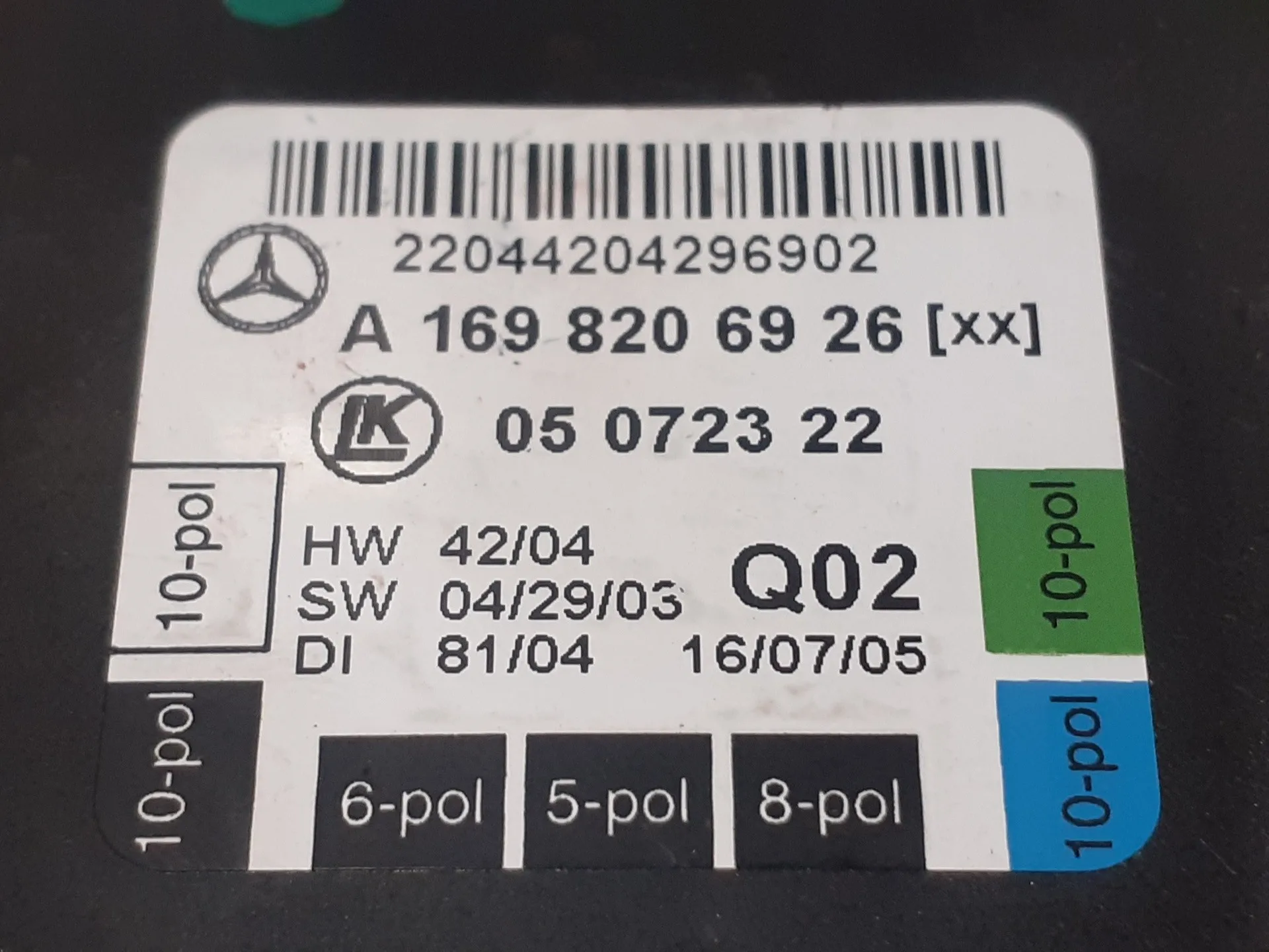 Modulo Electronico para Mercedes-Benz Clase B (W245)