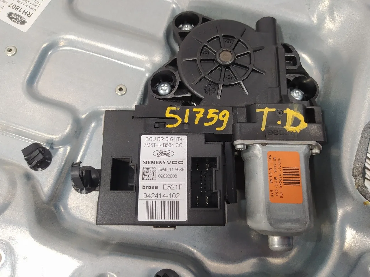 Elevalunas Trasero Derecho para Ford Kuga (Cbv)