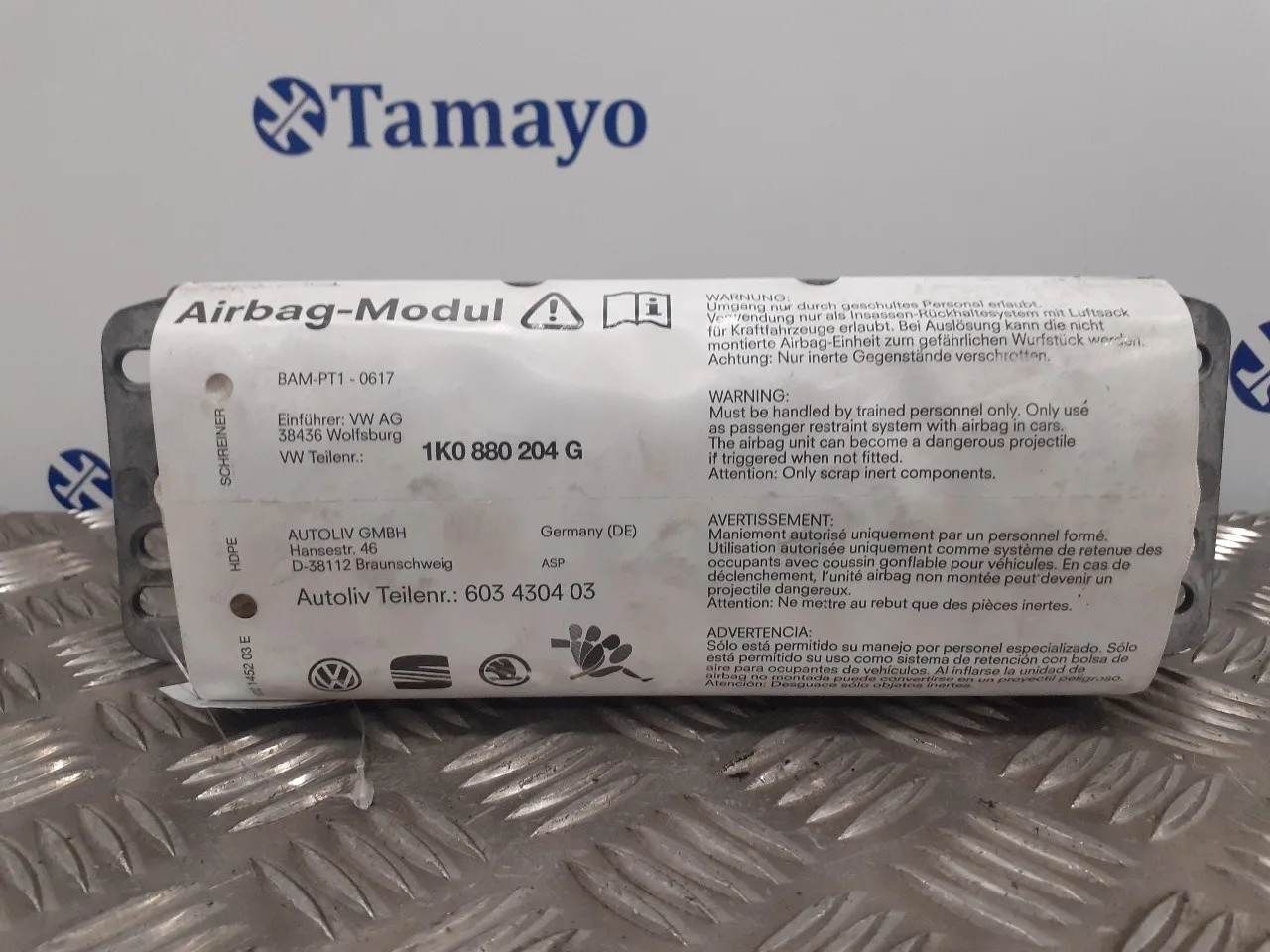 Airbag Delantero Derecho para Volkswagen Golf V Berlina (1K1)