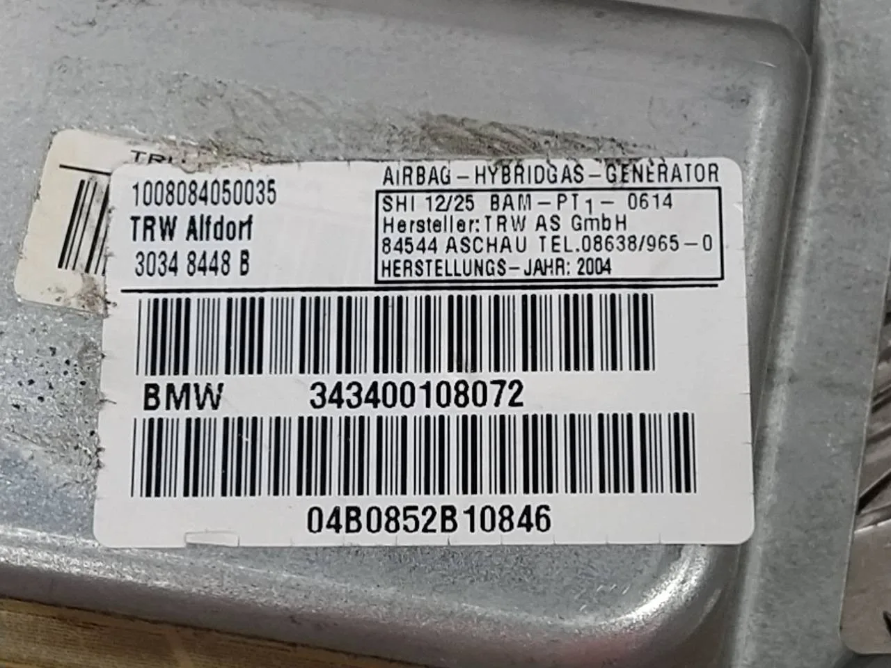 Airbag Lateral Delantero Derecho para Bmw X3 (E83)
