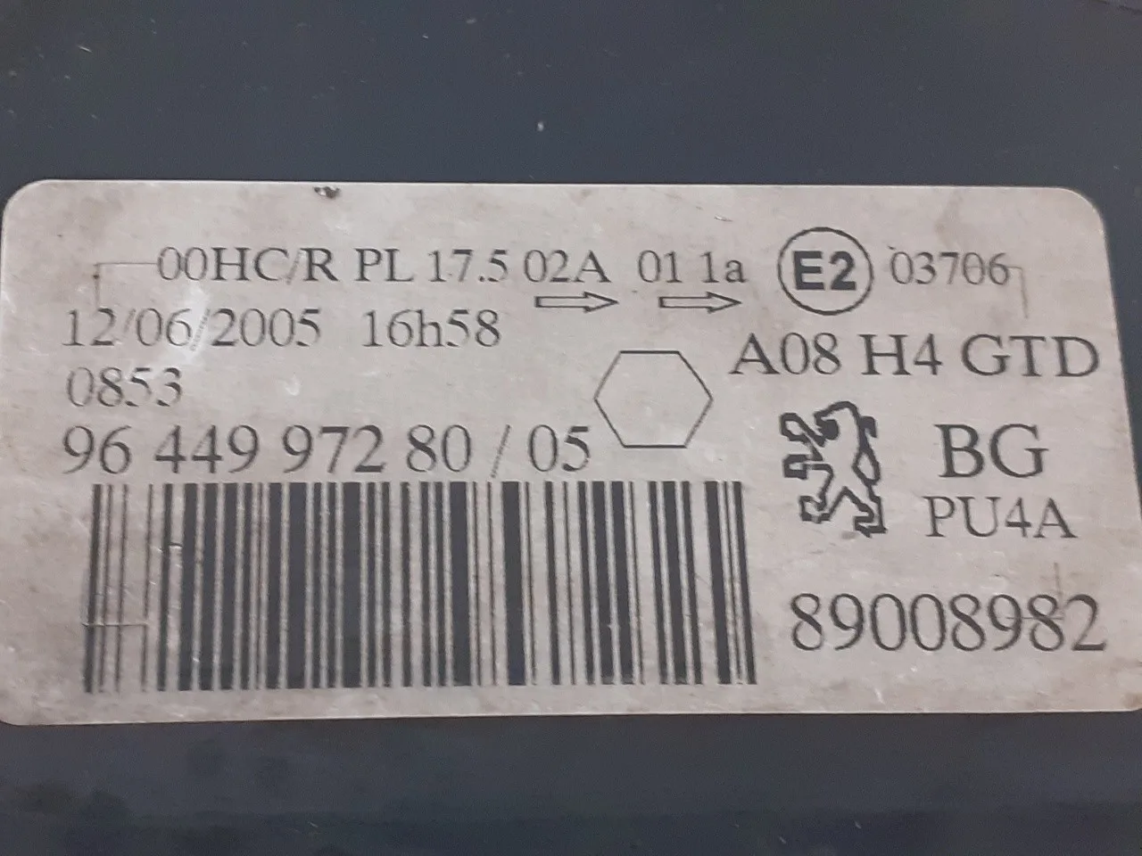 Faro Izquierdo para Peugeot 1007