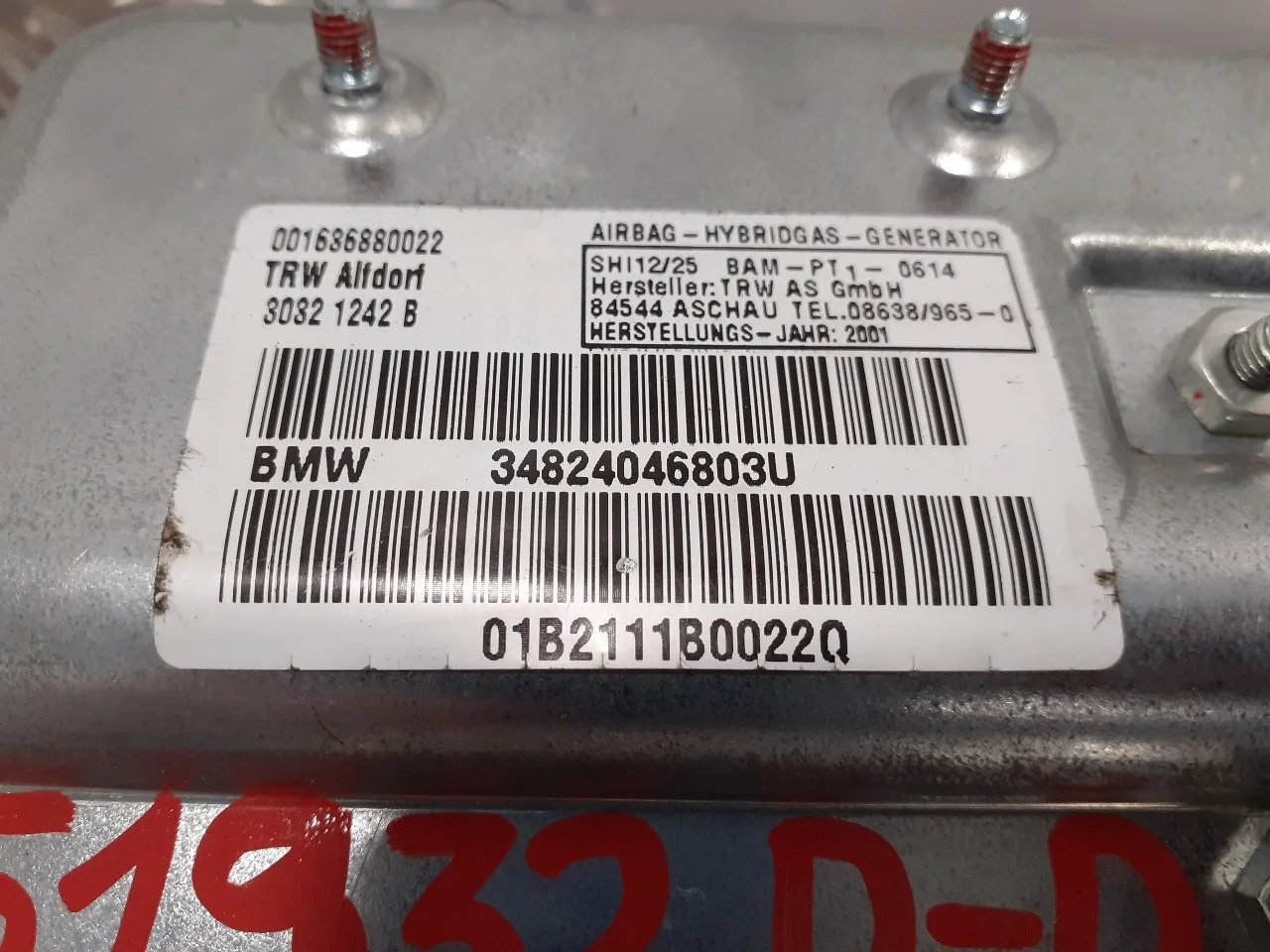 Airbag Lateral Delantero Derecho para Bmw Serie 7 (E65/E66)