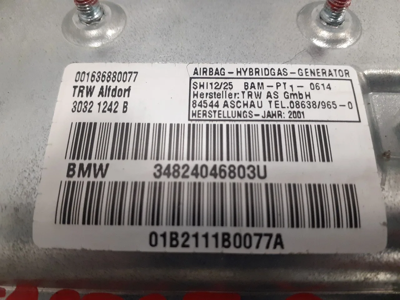 Airbag Lateral Trasero Derecho para Bmw Serie 7 (E65/E66)