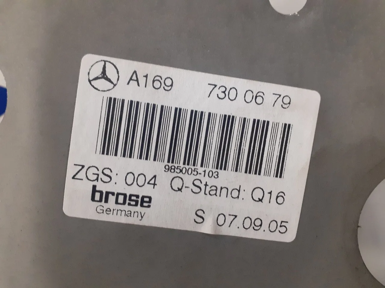Elevalunas Trasero Derecho para Mercedes-Benz Clase B (W245)