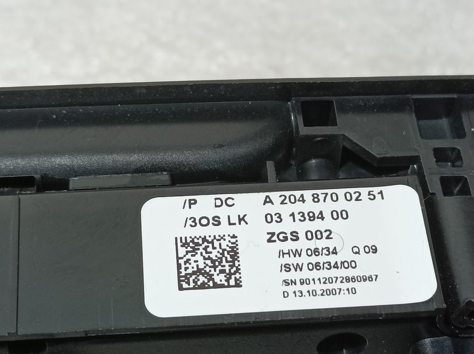 Mando Elevalunas Delantero Izquierdo para Mercedes-Benz Clase C (W204) Berlina