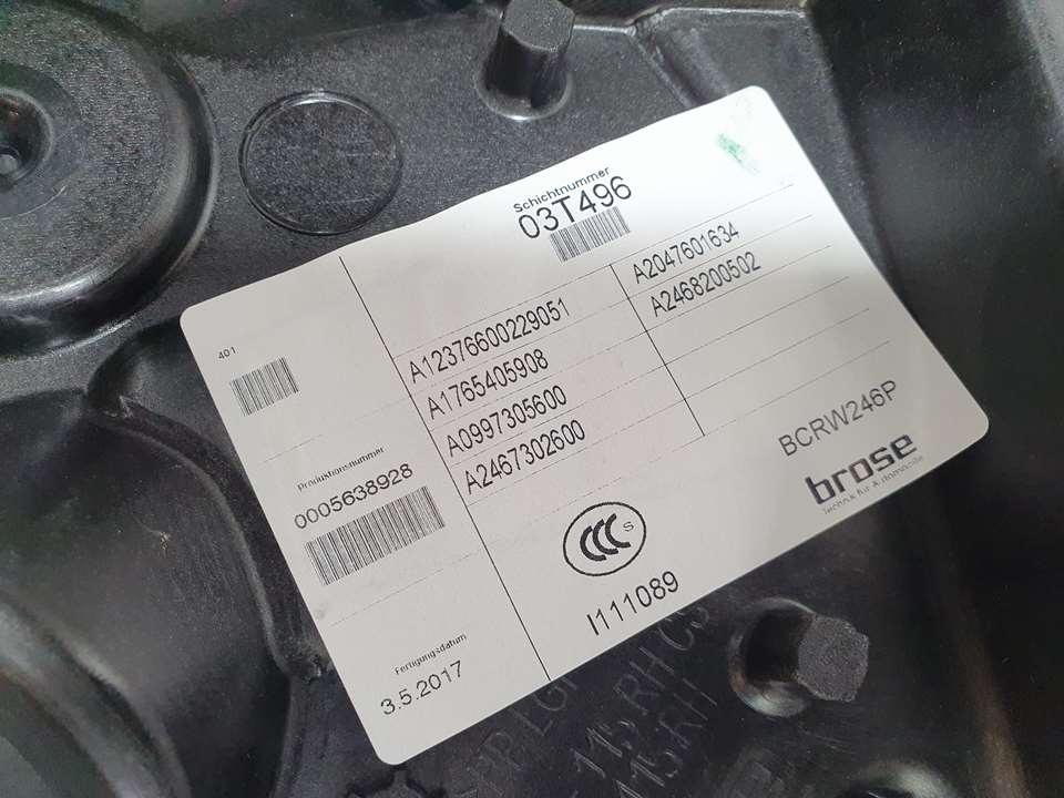 Elevalunas Trasero Derecho para Mercedes-Benz Clase B (W246)
