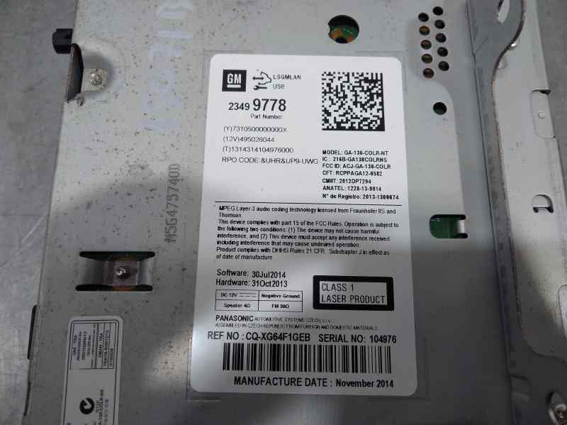 Sistema Audio / Radio para Opel Zafira Tourer