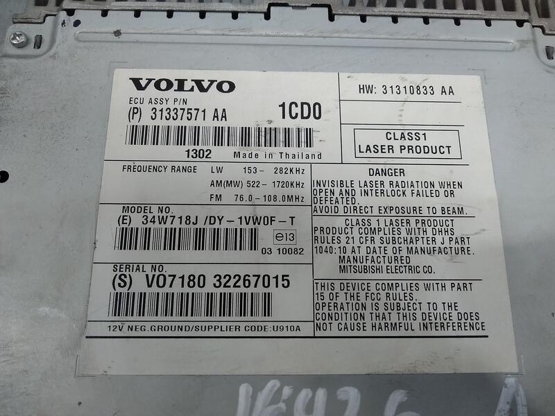 Sistema Audio / Radio 
 para Volvo V40 Hatchback (525)