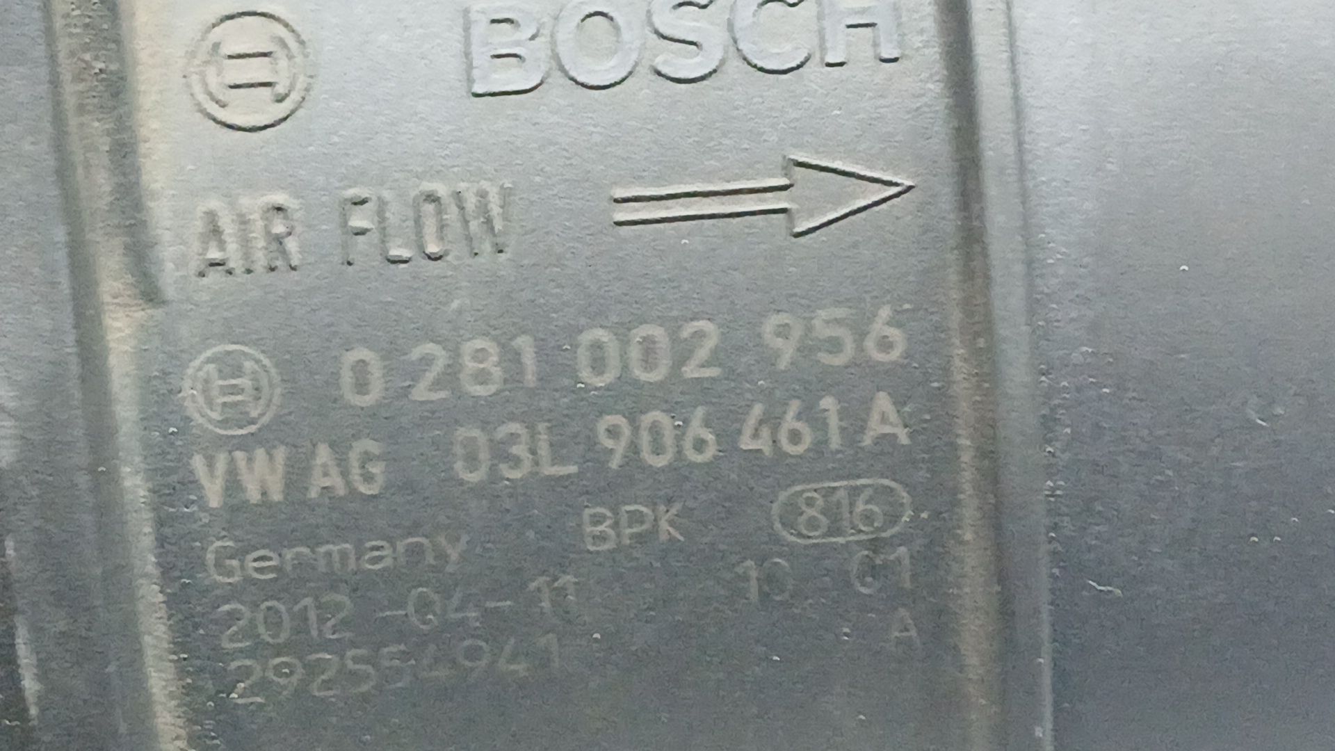 Caudalimetro para Audi Q3 (8Ub, 8Ug)