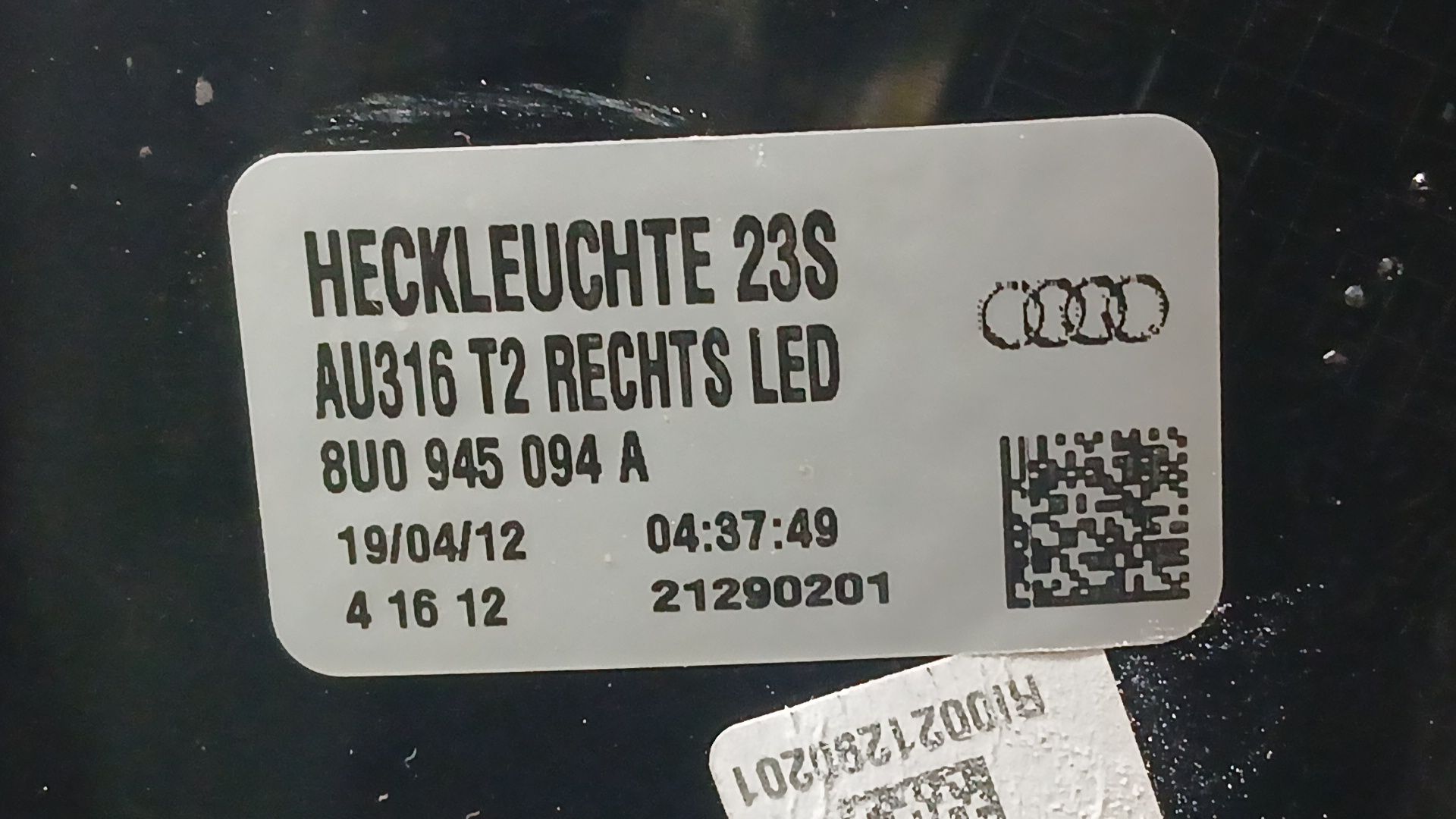 Piloto Trasero Derecho para Audi Q3 (8Ub, 8Ug)