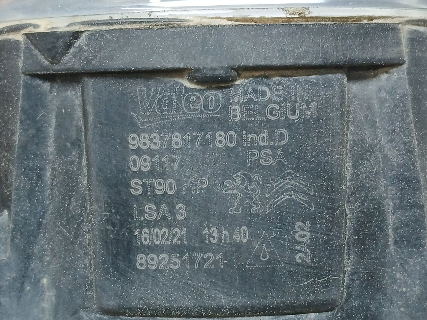 Faro Antiniebla Derecho para Peugeot Partner Furgoneta/Monovolumen (K9)