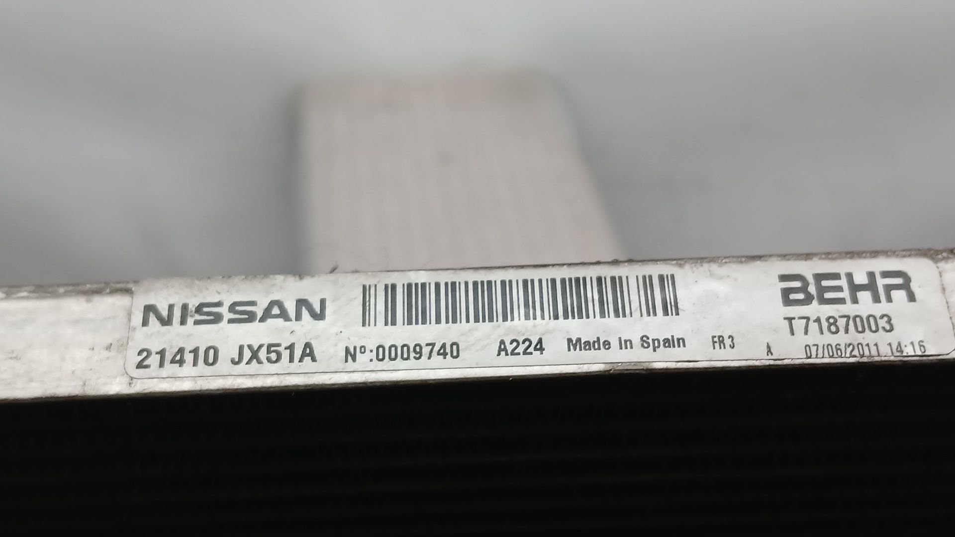 Radiador Agua para Nissan Nv200 Furgoneta