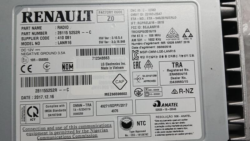 Sistema Audio / Radio para Renault Megane Iv Berlina 5P