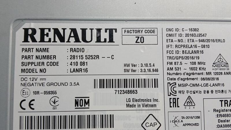 Sistema Audio / Radio para Renault Megane Iv Berlina 5P