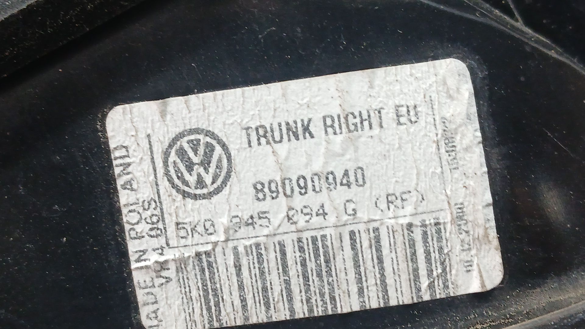 Piloto Trasero Derecho Interior para Volkswagen Golf Vi (5K1)