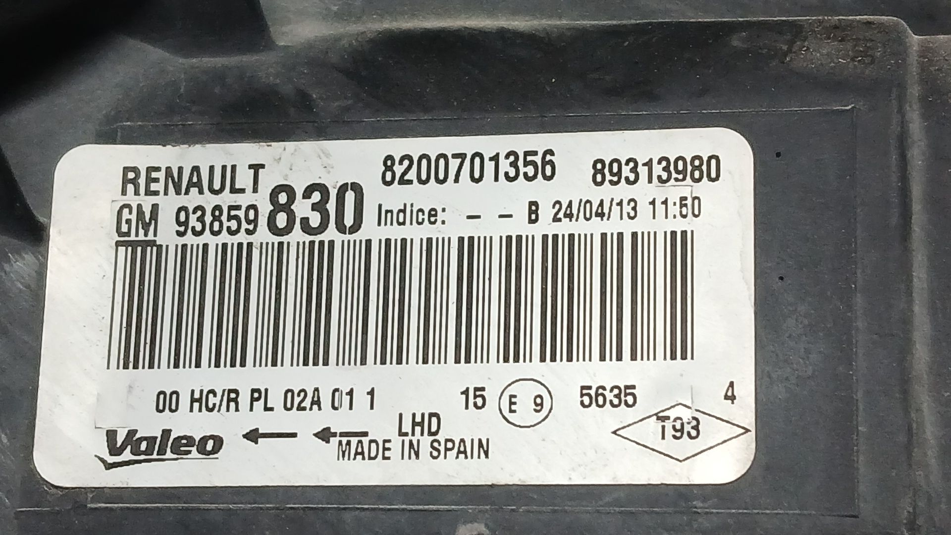 Faro Derecho para Opel Vivaro A Furgoneta (X83)