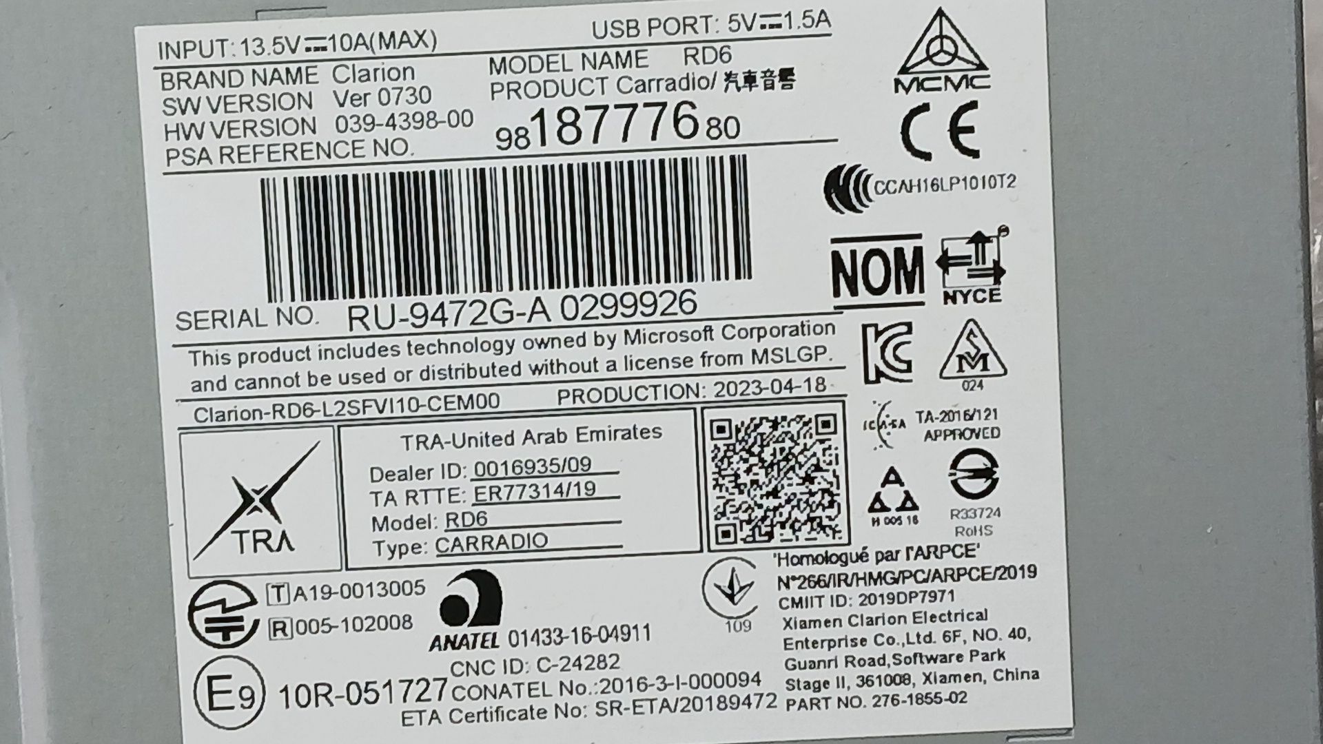 Sistema Audio / Radio para Opel Vivaro C Furgoneta (K0)