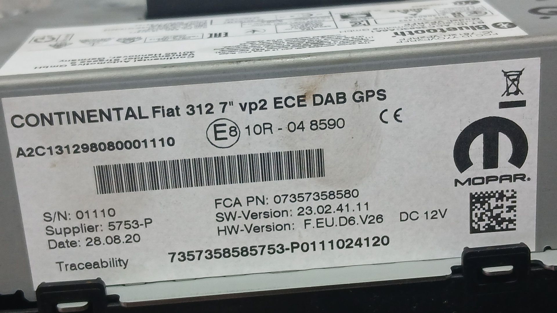 Sistema Navegacion Gps para Fiat 500 C (312_)