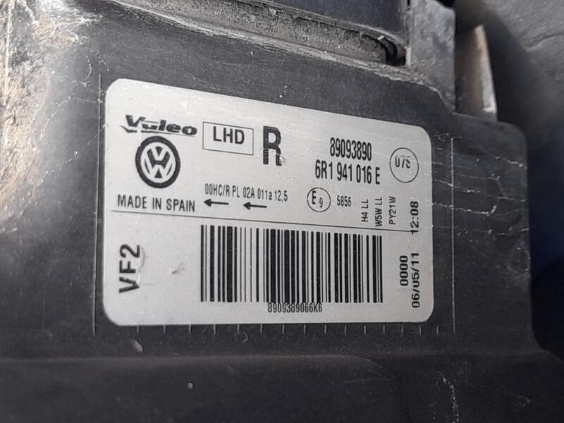 Faro Derecho para Volkswagen Polo V (6R1, 6C1)